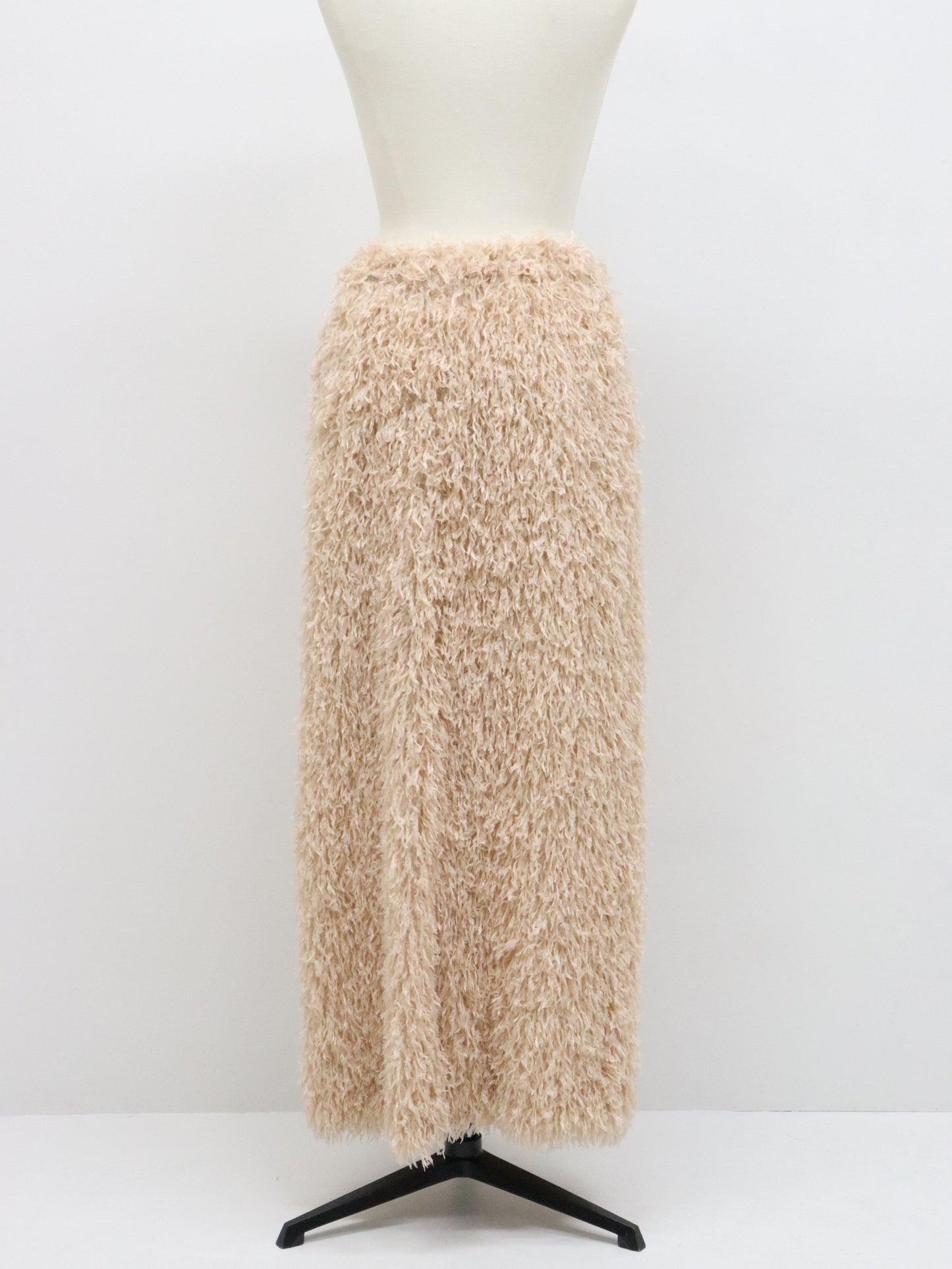 フリンジフェザータイトスカート(ベージュ)