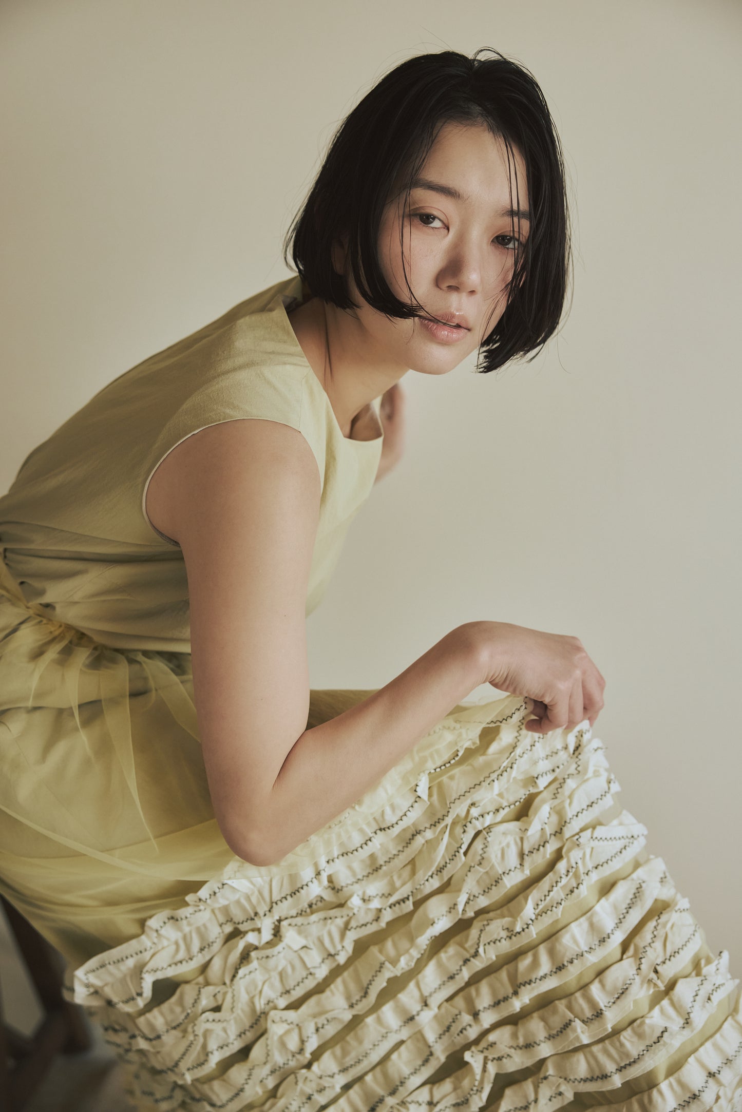 フリル巻きスカート