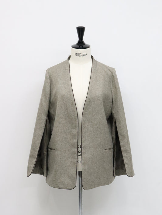 メランジスリットZIPジャケット（モカチャ）