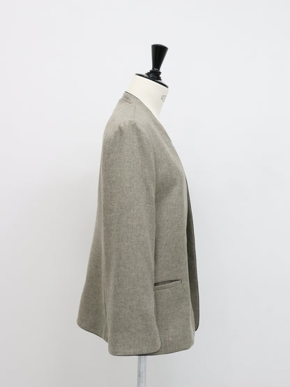 メランジスリットZIPジャケット（モカチャ）