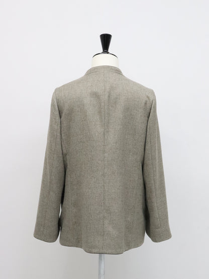 メランジスリットZIPジャケット（モカチャ）